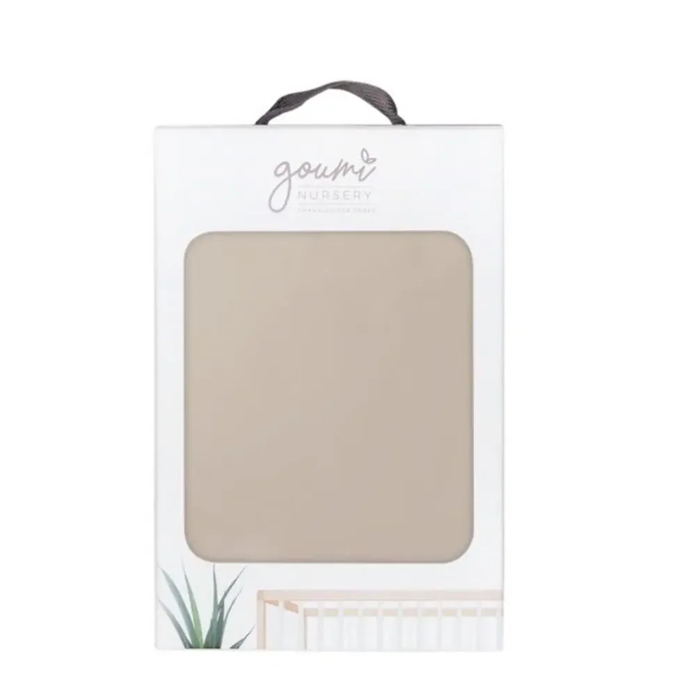 Goumi Baby‎ Nursery Changing Pad Cover Bamboo Organic Cotton Sandstone Tan Beige